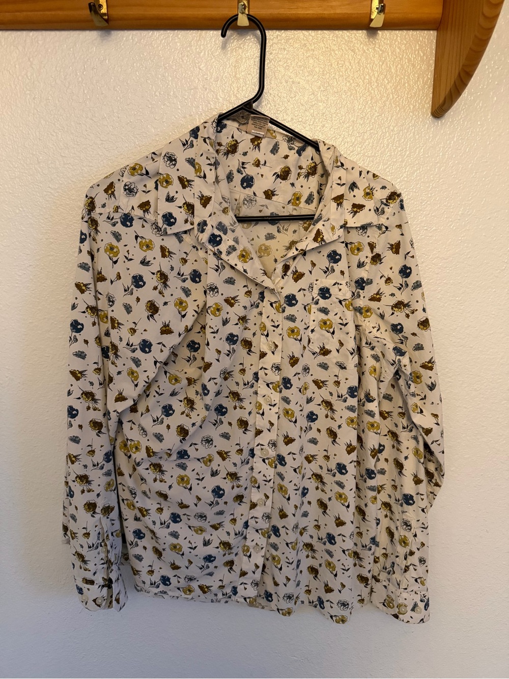 Cream Floral Button-Up Shirt